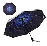 RENZER Compact Travel Umbrella with Windproof Lightweight Starry and Blossom Automatic Foldable