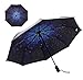 RENZER Compact Travel Umbrella with Windproof Lightweight Starry and Blossom Automatic Foldable