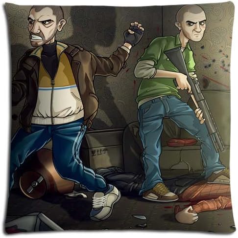 Home Pillow Cases Cotton Polyester Silky Soft Grand Theft Auto Zippered Fits 20x20 inch 50x50 cm