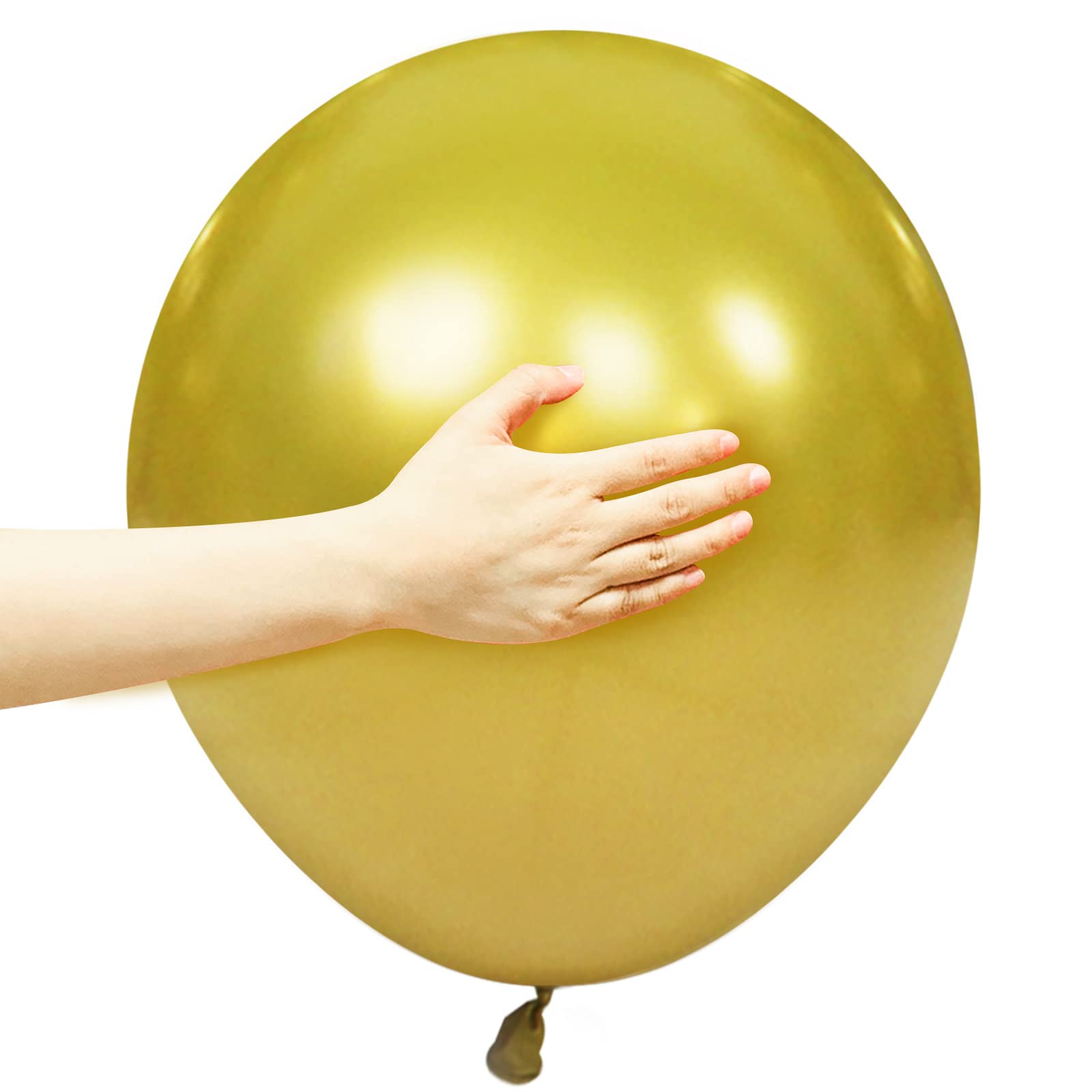 Large Gold Balloons 12 Pack 18 Inch Thick Latex Big Metallic Balloons Round Helium Balloon for Birthday Wedding Baby Shower Festival Christmas Decorations