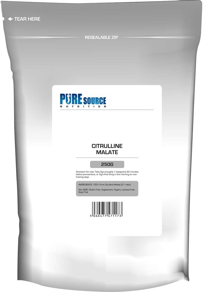 PSN 100% Pure Citrulline Malate Powder 2:1 Ratio 250g Unflavoured Vegan Pump | Nitric Oxide