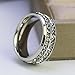 LOVERSRING Couple Ring Bridal Set His Hers White Gold Plated CZ Stainless Steel Wedding Ring Band Set