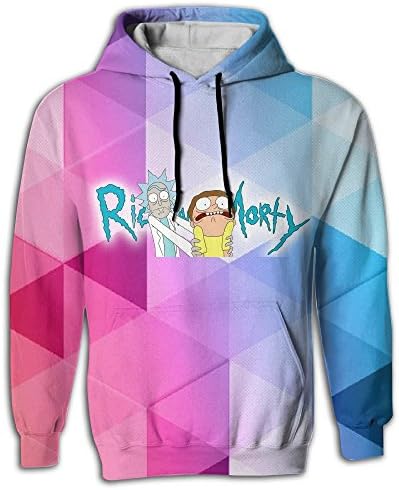 Men's Rick and Morty Hoodie Digital Print Casual Hoodie Front Pockets