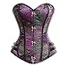 Topmelon Women Steampunk Corset Top Waist Training Bustier Body Shaper,Purple,Large