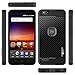 NageBee For ZTE ZFive G/ZFive C (Z557BL,Z558V), Fanfare 3 (Z852), ZTE Avid 4 (Z855)/AVID (557) w/[Full Cover Tempered Glass Screen Protector] [Frost Clear] Carbon Fiber Slim Cover Case -Black