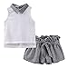 LittleSpring Little Girls' Clothing Set Belt,5-6/Height 46-50 inch,White(130)