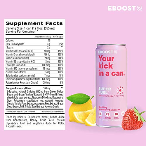 EBOOST Super Fuel Natural Nootropic Energy Drink Electrolytes + Vitamins (B12) + Milk Thistle