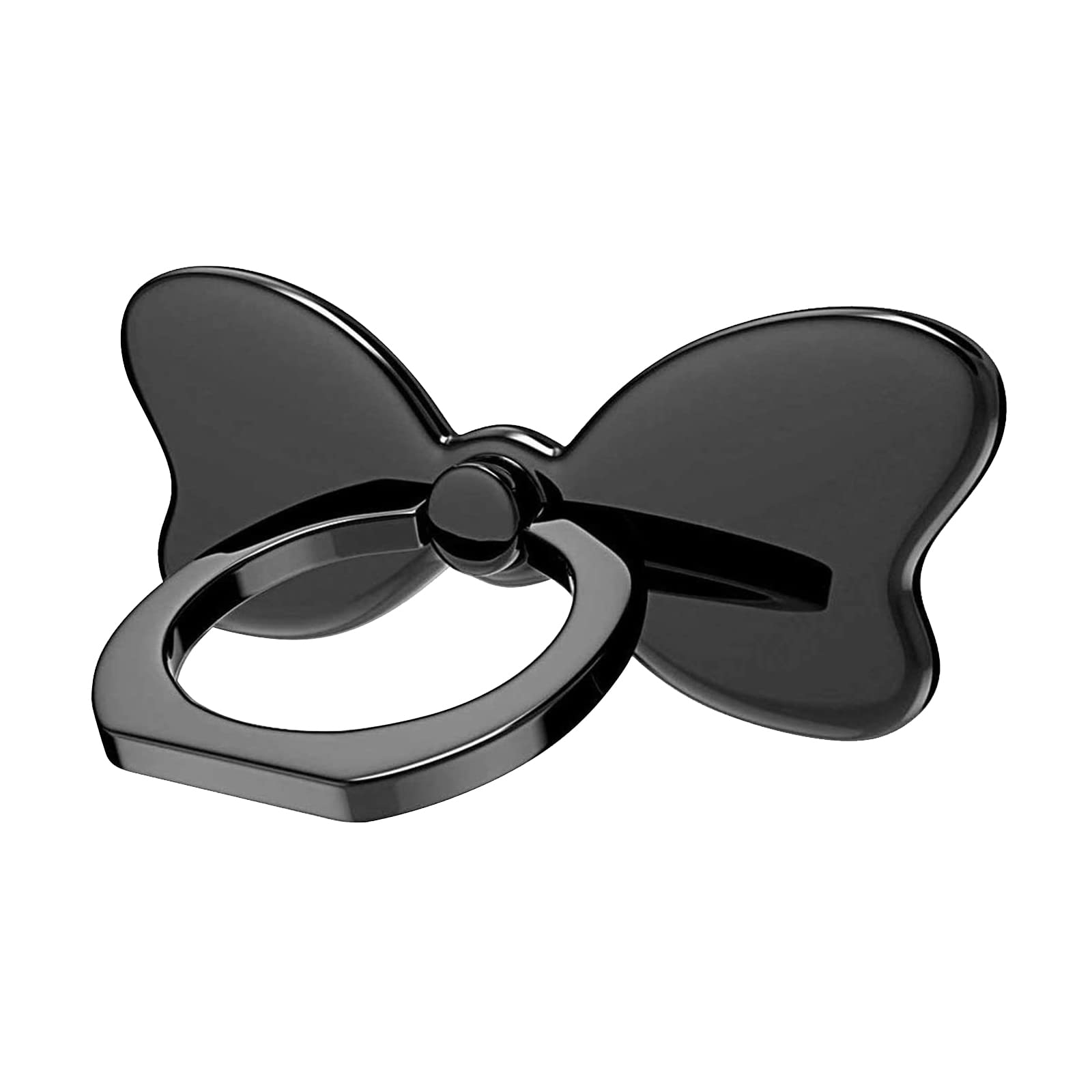 Photo 1 of Cavdycidy Metal Butterfly Ring Holder for Cell Phone,Finger Ring Stability Holder Back Stand Car Mount Hook Kickstand Compatible with All Smartphone Cute Accessories(Black)