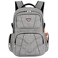 SOCKO 17.3 Inch Laptop Backpack with USB Charging Port Water Resistant Business Travel Backpack Shockproof Computer Rucksack Large Capacity College Back Pack Fits 17 Inch Laptops for Men Women, Grey
