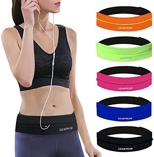 GEARWEAR Waistband Running Belt for iPhone XR XS MAX 8 Plus Phone Holder Women Men Travel Money for Samsung Galaxy for Wallking Fitness Jogging Workout Runner Athlete Sports