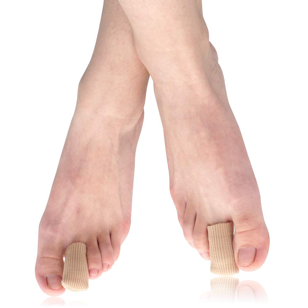Skyfoot’s Toe Caps Fabric Lined with Silicone Gel Sleeves Protectors - 3 Pack Cuttable Gel Toe Covers For Bunion, Hammer Toe, Blister, Corn (Medium 3/4\