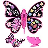 Little Girls Makeup Set and Nail Art, Kids Washable Makeup Kit with Mirror All-in-one Fully Beauty Fashion Kit