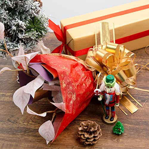 Shindel 64 Sheets Christmas Tissue Paper, Gift Wrapping Paper Bulk 28 x 20 Inch Tissue Paper for DIY Crafts Xmas Winter Gift Box Decoration