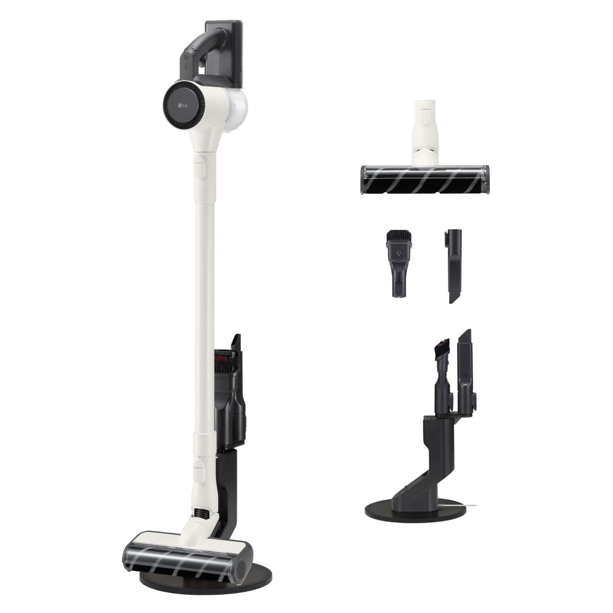 LG CordZero A9 Air, Aspirapolvere senza Fili, 150W, Autonomia 40 min, Spazzola Parquet, 2 Accessori, Autoportante, Corpo Leggero 1,97kg, Base Porta Accessori, Calming Beige