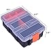 UMI 4 in 1 Tool Organizer Set Multi-purpose Toolbox with Removable Compartments Bins Portable Tool Storage Box for Small Parts with Transparent Lid Black + Orange