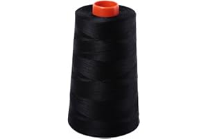 Aurifil 2692 Mako 50 Wt 100% Cotton Thread, 6,452 Yard Cone Black