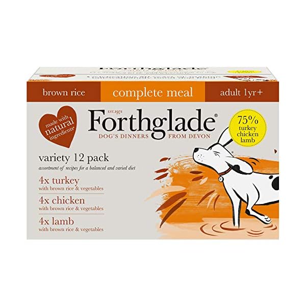 Forthglade-Complete-Natural-Wet-Dog-Food-Brown-Rice-Variety-Pack-12-x-395-g-Trays-Turkey-Lamb-Duck Forthglade Complete Natural Wet Dog Food - Brown Rice & Vegetables Variety Pack (12 x 395 g) Trays - 4 x Turkey, 4 x…