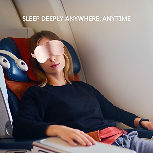 Jenleestar Natural Silk Sleep Eye Mask - 100% of the Blindfolded Sleep Mask, Soft Eye Cover Eyeshade for Night Sleeping, Travel, Nap - Best Night Blinder Eyeshade for Men Women (pink)