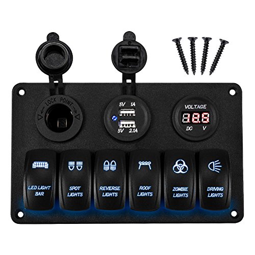 Buy Liteway Advanced 6 Gang Rocker Switch Panel for Boat Marine Car ATV