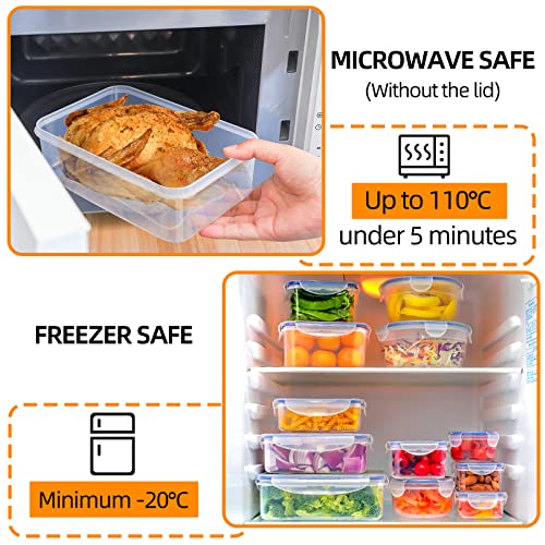 WayEee Food storage containers 12 Pack - Meal Prep Lunch Boxes plastic bowls with lids for kitchen, fridge - Airtight and Leakproof -Microwave, Freezer, Dishwasher, Safe-BPA Free