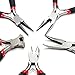 Spk Jewelry 5pcs Mini Jeweler Pliers Tool Slim Non Slip Set Round Long Bent Daigonal Side Cutter End Cutting Nose Jewelry Making Beading Wire Wrapping Hobby 5