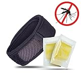 All Natural Mosquito Repellent Bracelets (2 Pack) By Mosgo - No DEET, Mess or Spray - Insect Repellant Wrist Bands, Non Toxic, Long Lasting & 100% Safe, Even for Babies. 2 Bracelets + 2 Refills Included (Black)