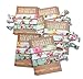 Jeune Marie 6 Pack Floral Ribbon Hair Ties KIT No Crease Elastics Handtied Ouchless Ponytail Holders Hair Band Bracelet Favors for Bachelorette Parties, Bridal Showers, and More! (6 Pack, Floral)