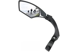 Hafny Handlebar Bike Mirror – HD Glass, Wide Angle, Adjustable 360° Rear View – Shatterproof, Anti-Glare, Premium, MTB, E-Bike, and Commuter Cycling Safety, HF-MR095