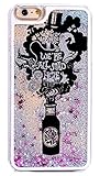 iPhone 7 Plus , Dynamic Hard Case Glitter Bumper for Apple Clear Cover - Fabulous Quotes from Alice in the Wonderland You are All Mad Here