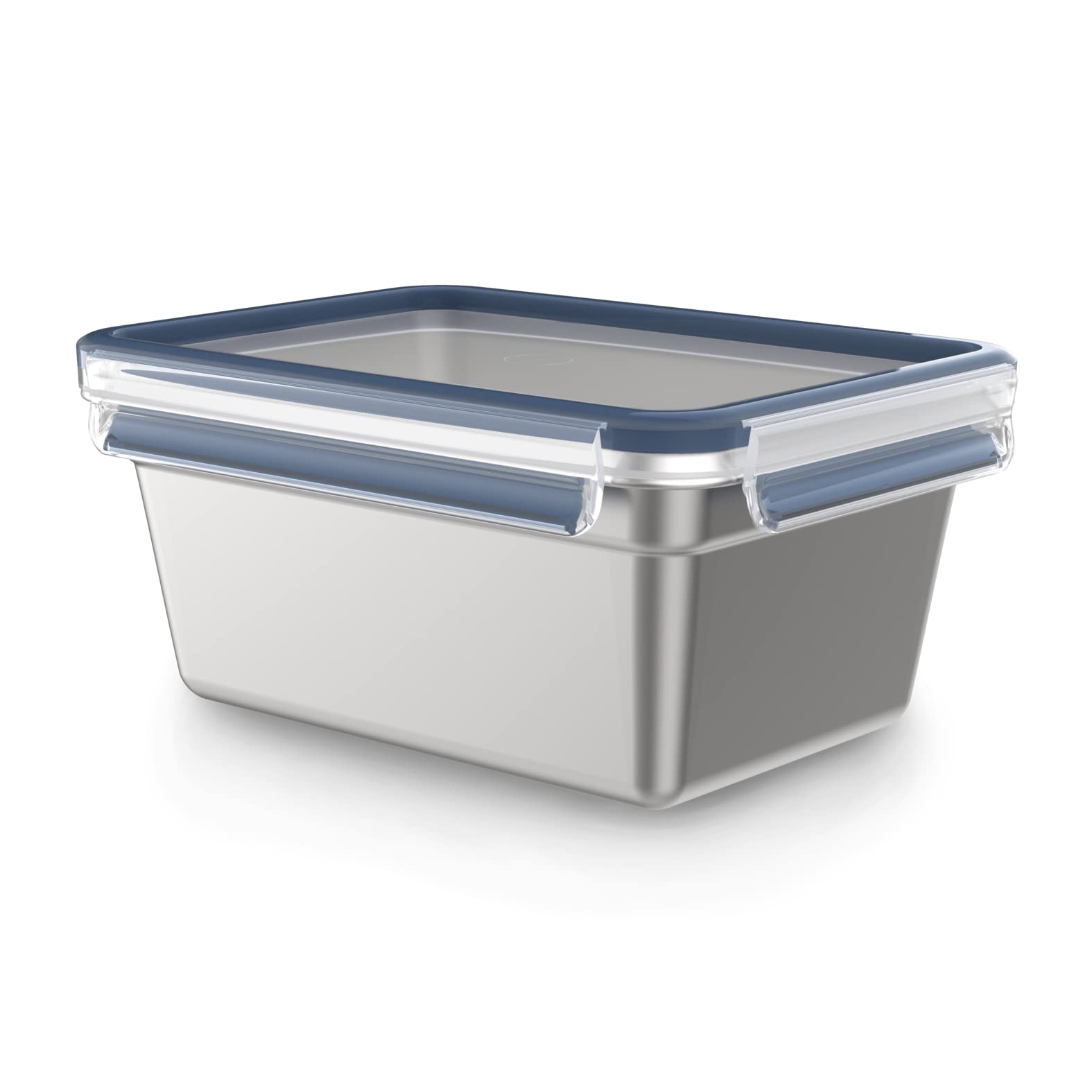 Emsa Clip & Close auslaufsichere Edelstahl-Frischhaltedose, 2 Liter Fassungsvermögen, rechteckig, spülmaschinenfest, backofenfest, N1150600