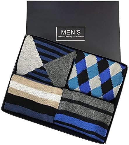 Knee High Dress Socks, SUTTOS Men's Women's Over The Calf Long Tube Casual Socks 2/4 Pairs Gift Box
