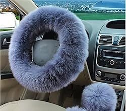 See Fendior Geniune Wool Sheepskin Steering Wheel Cover Cushion Protector for 14.96