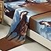 HIG 3D Bed Sheet Set - 4 Piece 3D Running Texas Wild Horse Printed Sheet Set King Size (D06) - Soft, Breathable - Includes 1 Flat Sheet,1 Fitted Sheet,2 Shams