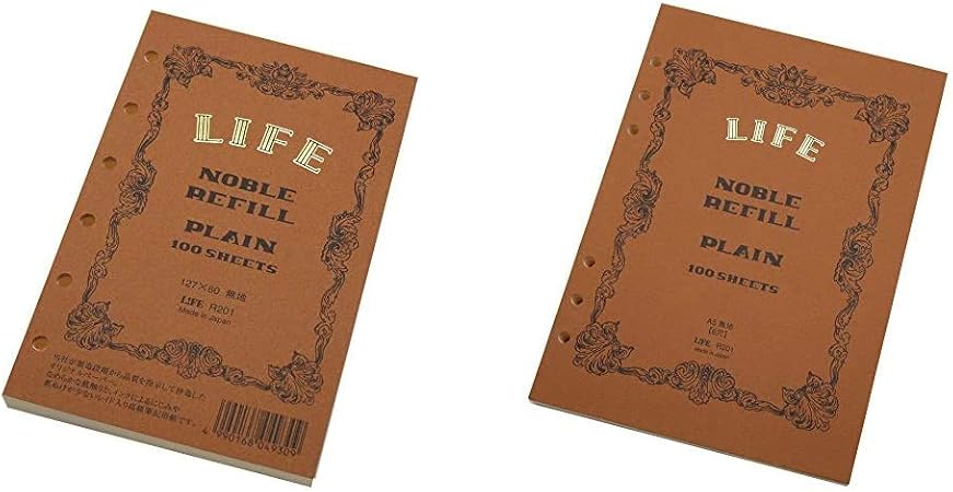 Amazon セット買い ライフ ノーブル システム手帳 リフィル 無地 ミニ R1 ノーブル システム手帳 リフィル 無地 A5 R301 システム手帳用リフィル 文房具 オフィス用品