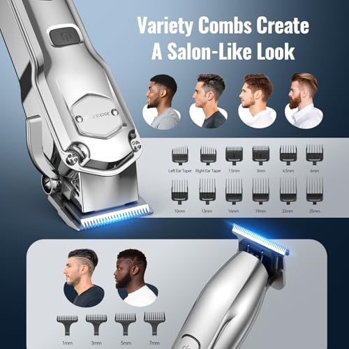 Jack & Rose Hair Clippers Men and Trimmer Set,Cordless Clippers for Men Haircut,Beard Trimmer and Shaver,Professional Grooming kit/Barber Kit for Nose,Body