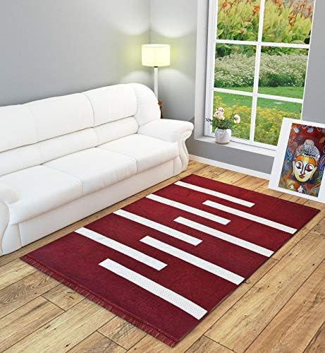 Decorista Chenille Carpets and Rugs (5x7 feet, Maroon)