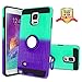 Samsung Galaxy S21 Plus 5G Case with HD Screen Protector, Atump 360° Rotation Ring Kickstand [Military Grade] Dual Layer Shock Absorption Protective Case for Galaxy S21+, Mint Purple