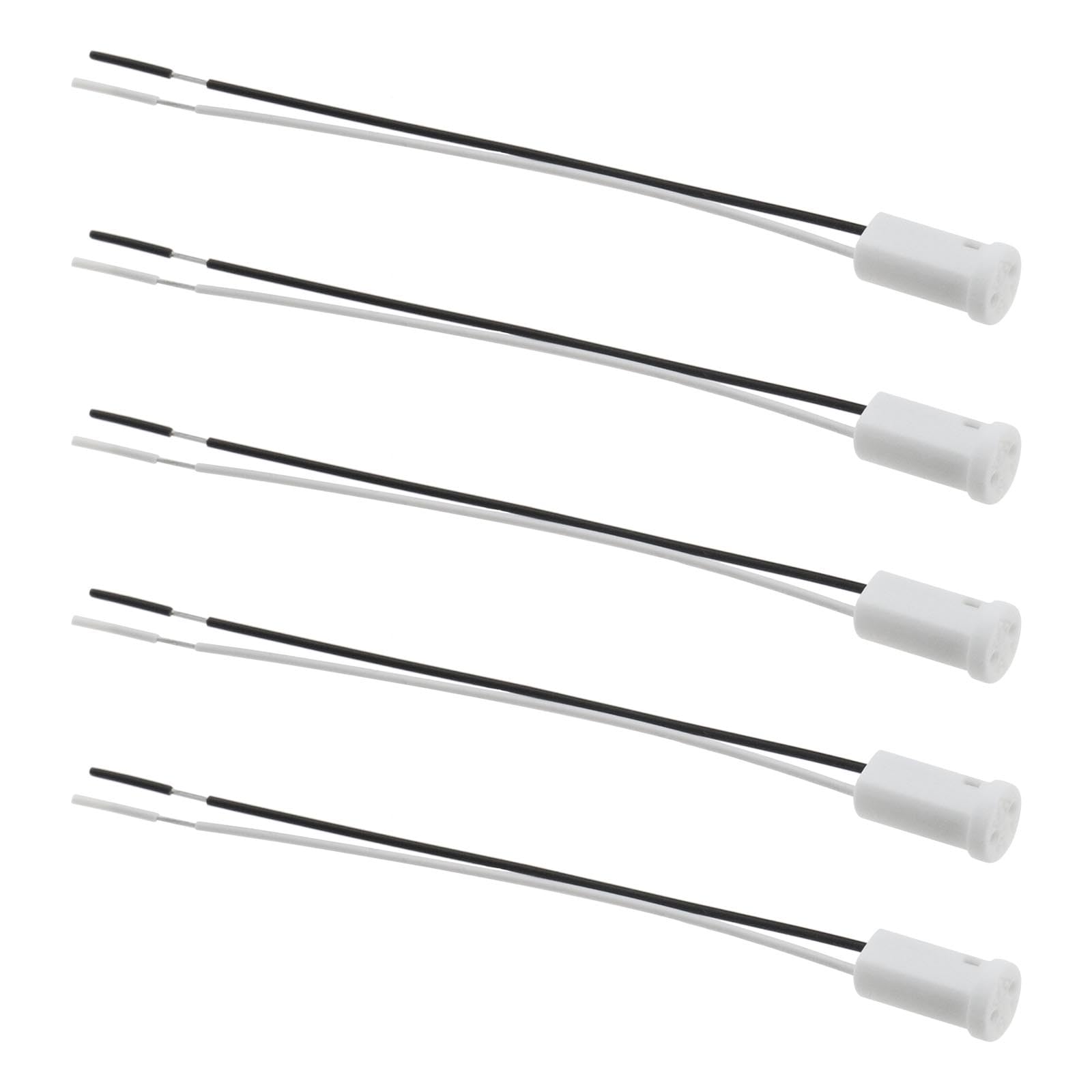 VGOL 30PCS G4 LED Bulb Socket Halogen Bulb Base 12V Ceramic Lamp Holder Socket G4 Wire Connector Socket Plug Holder Adapter 100mm White