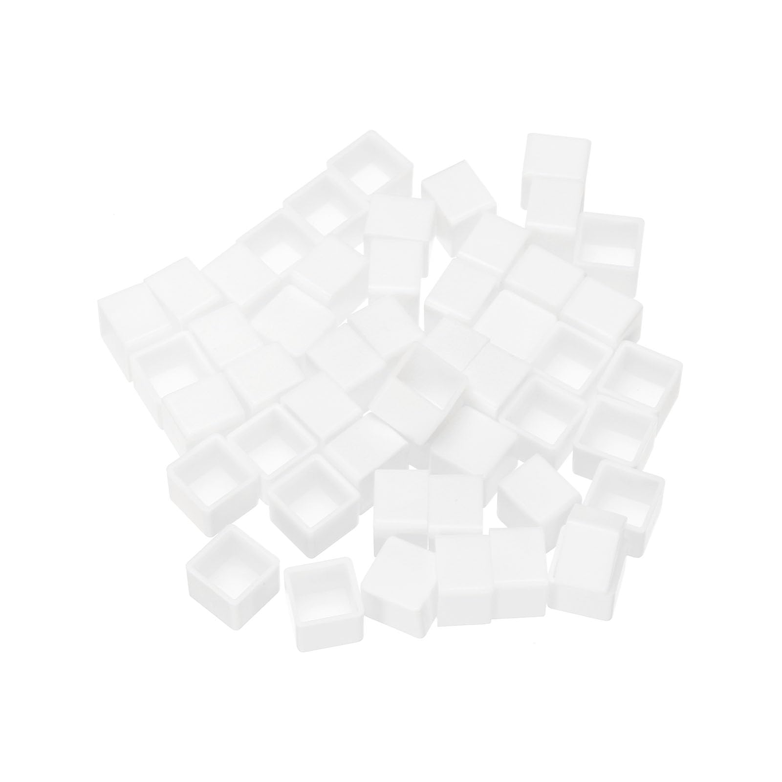 PATIKIL 1ml Watercolor Pans, 50 Pack Empty Half Pans Plastic Watercolor Tins for Watercolor Oils Acrylic Painting Travel Tin Case Palette Style 3, White