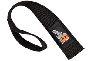 Agency 6 Winch Hook Pull Strap - Solid Black - 1.5 INCH Wide - Heavy Duty - Made in The U.S.A. - Lifetime Warranty