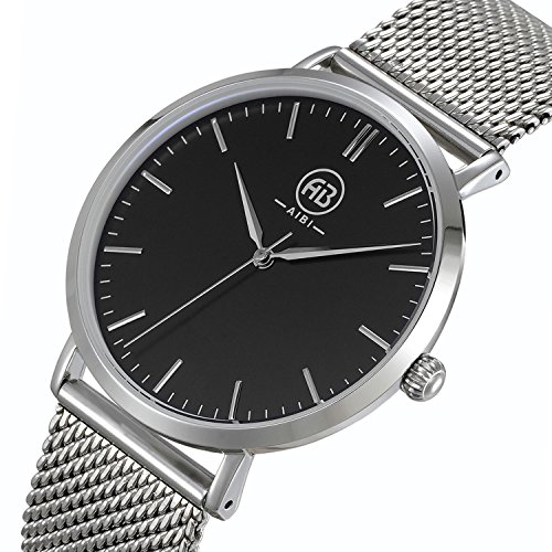 AIBI Men's Watch Quartz Mesh Band Stainless Steel Waterproof Watches /50803
