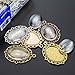Maicreafie 80 Pcs Pendant Trays Kit, Including 40 Pieces 5 Colors Pendant Trays Oval Bezels with 40 Pieces Glass Dome Tiles for Crafting DIY Jewelry Making