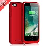 iPhone 6 Plus 6S Plus Battery Case 6800mAh Capacity Extended Battery Power Charger for iPhone 6 Plus 6S Plus 4 LED Indication Ultra Slim Portable Charging Cover - Red