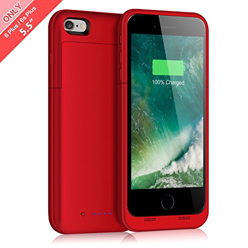 iPhone 6 Plus / 6S Plus Battery Case 6800mAh Capacity Extended Battery Power Charger for iPhone 6 Plus / 6S Plus 4 LED Indication Ultra Slim Portable Charging Cover - Red
