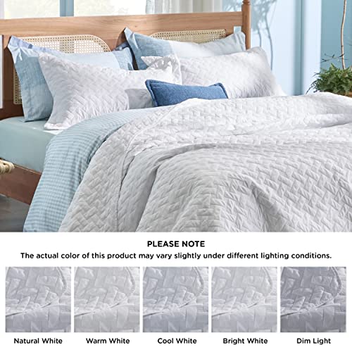 Bedsure King Size Quilt Set Lightweight Summer Quilt King White
