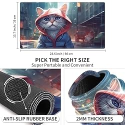 EDGFRTOIO Playmat 24" x 14" Game Mats Tabletop