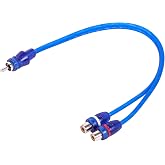 Skar Audio 1-Male to 2-Female RCA Y-Adapter (12-inches) Interconnect Cable - SKARRCA-1M2F