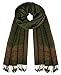 Peach Couture Women's Ravishing Reversible Jacquard Paisley Shawl Wrap Pashmina Army Green red