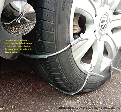 Super Easy HD Emergency Traction Snow Mud SUV Tire Chains - Anti Skid Multi-functional Universal Fit for Pickup SUV Car Van Light Truck ATV Jeep Motorcycle Honda Toyota Nissan VW Ford BMW GMC - Thumbnail 3