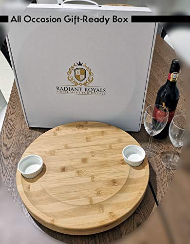 Extra Large Smiley Cheese Board Set | Unique Housewarming Gifts, Men, Women Birthday, Mothers Day | Magnetic Drawer holding Cheese Knives, Serving Forks, Wine Accessories